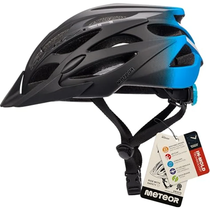 meteor® Marven Fahrradhelm, MTB-Helm mit LUFTDURCHLASS-System, Insektenschutz und anpassbarer Passform, für Herren, Damen und Kinder – Bild 1