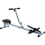HOMCOM Rudergerät Rudermaschine Fitnessgerät Heimtrainer, Stahl+PVC, Grau mit LCD Display, 130L x 47.5B x 67H cm
