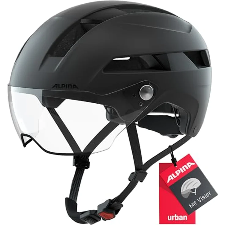 Alpina Soho Visor, Fahrradhelm Matt Schwarz für Kopfgrößen 51-56 cm mit Hi-EPS und optimaler Belüftung – Bild 2