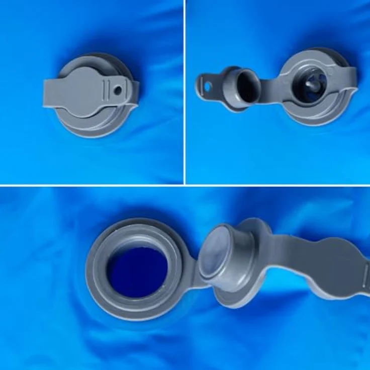 vidaXL Isomatte, Luftmatratze mit Integriertem Kissen und Tragetasche, Campingmatte Aufblasbar Tragbar Wasserfest, Blau 40D-Nylon – Bild 4