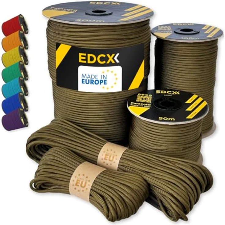 EdcX Paracord 4 mm, Typ III 550, Coyote Brown, langlebig und vielseitig, 300 m, ideal für Camping und Basteln – Bild 1