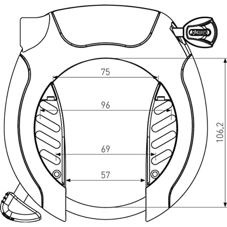 Abus PRO SHIELD XPLUS™ 5955, Rahmenschloss mit 8,5 mm gehärtetem Stahlbügel, NR- und R-Version verfügbar – Bild 2