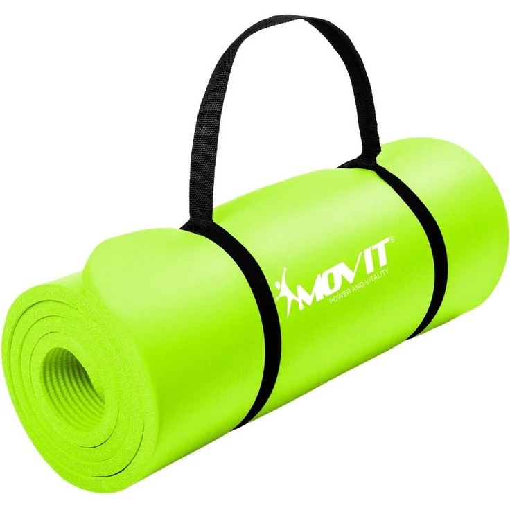 MOVIT Yogamatte XXL Pilates Gymnastikmatte, schadstoffgeprüft, mit Verschlussband, Größen-, Farbwahl (190x100x1,5cm, grau) – Bild 1