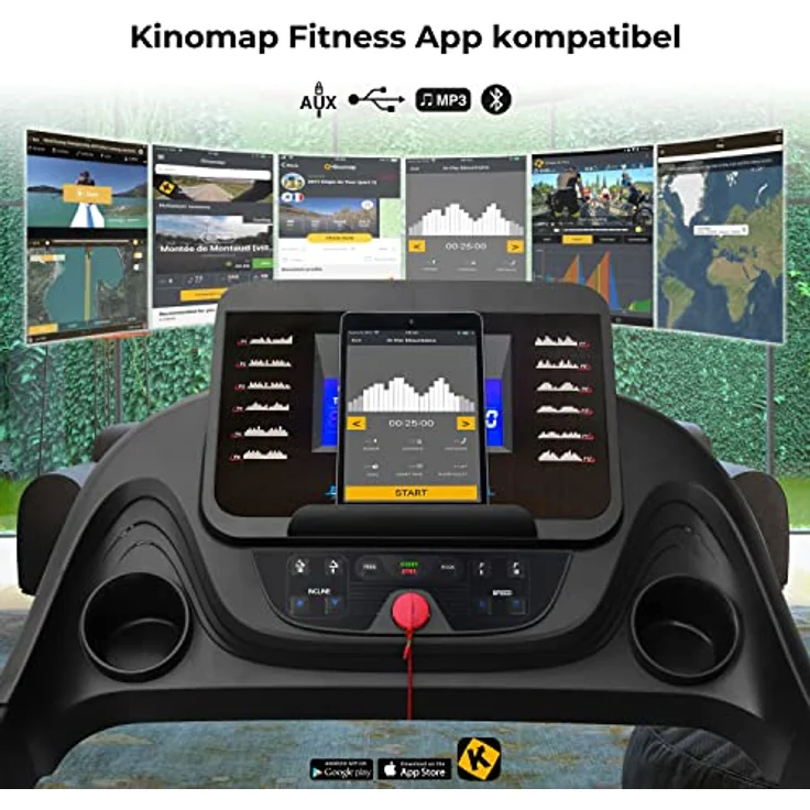 AsVIVA T16 Laufband BT Cardio I Hochwertiger Heimtrainer I Einstellbare Steigung bis zu 15% I 6-Zonen Dämpfungstechnologie I 3,5 PS Elektromotor I Ausdauertraining I Max. Gewichtsbelastung 120 kg – Bild 3