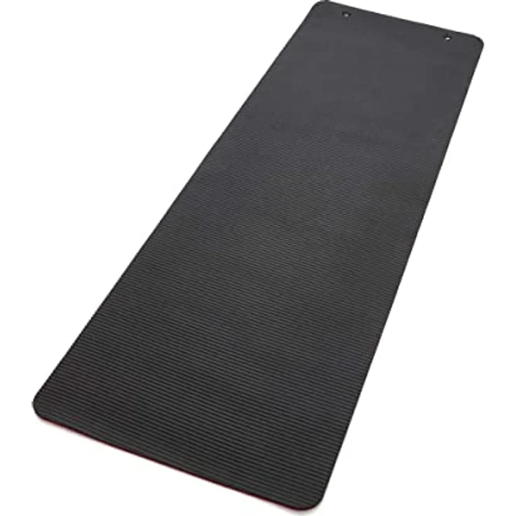 Reebok Yogamatte, 8 mm dick aus strapazierfähigem POE-Schaumstoff, mit rauer Unterseite und Metallschlaufen, 173 x 61 cm – Bild 4