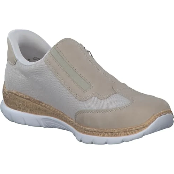 Rieker Damen Slipper N42G5-60, Beige Halbschuhe mit hohem Komfort und funktionalem Design – Bild 6
