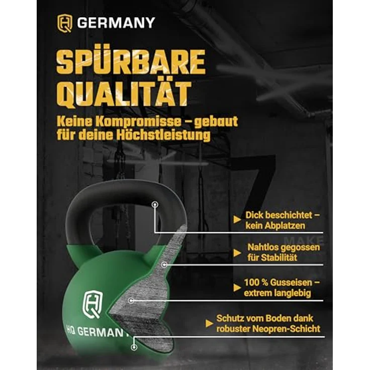 HQ Germany® Kettlebell Neopren, 26 kg mit optimalem Bodenschutz und ergonomischem Griff – Bild 3