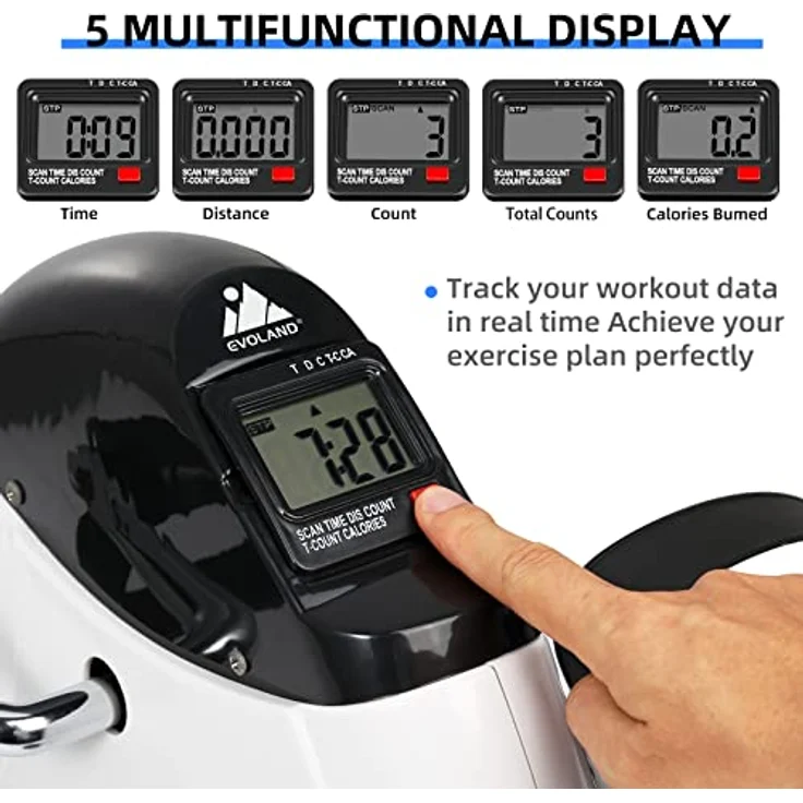 EVOLAND Heimtrainer Mini Fitnessbike, Arm und Beintrainer Pedaltrainer mit LCD Display, Hometrainer Fitnessgerät für Zuhause Büro – Bild 3