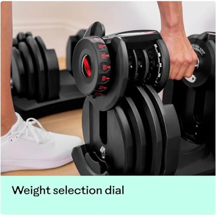 Bowflex Unisex Adult Selecttech 1090i Hantel, Schwarz/Rot, Einheitsgröße EU – Bild 5