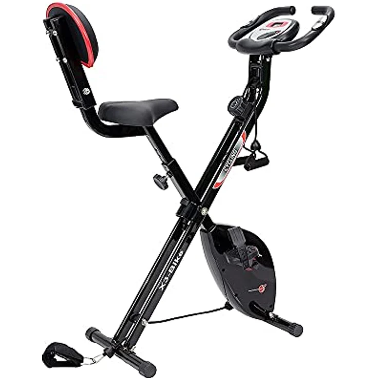 Christopeit Sport Klappheimtrainer X 3 Bike - 8-Stufig, bis 100kg Gewicht, 5kg Magnet-Bremssystem, inkl. Seilzügen, Schwarz – Bild 3