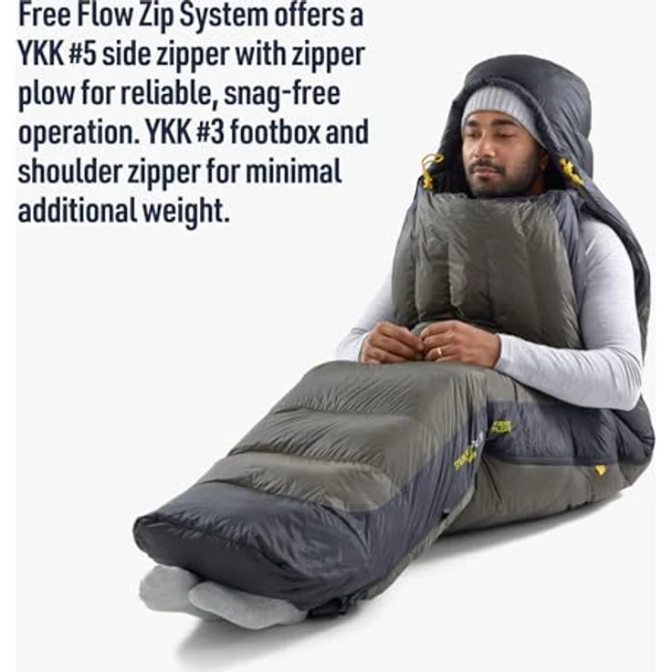 Sea To Summit Spark Pro -9°C, ultraleichter Daunenschlafsack für 3-Jahreszeiten, lange Größe mit konturierter Mumienform und wasserabweisender Außenschicht – Bild 4
