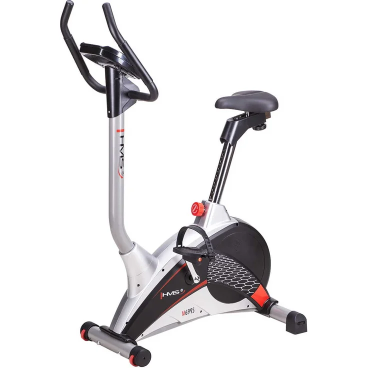 HMS Magnetfahrrad M6995, Elektromagnetischer Heimtrainer mit 16-stufigem Widerstand und 24 Apps, Schwarz