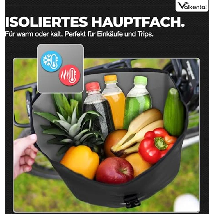 Valkental® Gepäckträgertasche BikeBag, wasserdicht, 18-22L, abschließbar, mit großen Reflektoren, bombenfester Sitz, mehrfach ausgezeichnet – Bild 2