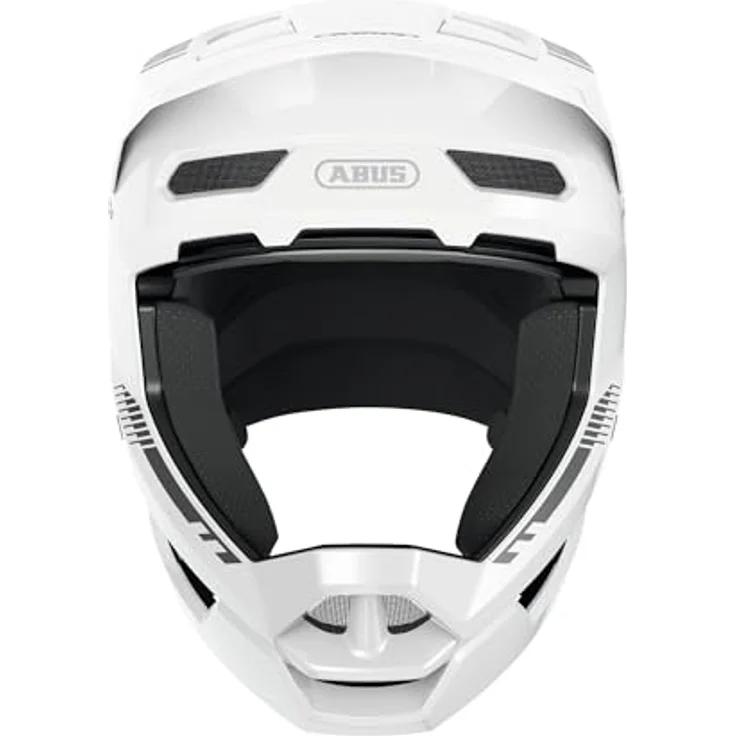 ABUS Downhill Helm HiDrop, Fullface Helm mit ABS-Außenschale, ASTM-er Sicherheit, für Downhill, Enduro und Bikepark, Weiß, Größe L – Bild 2