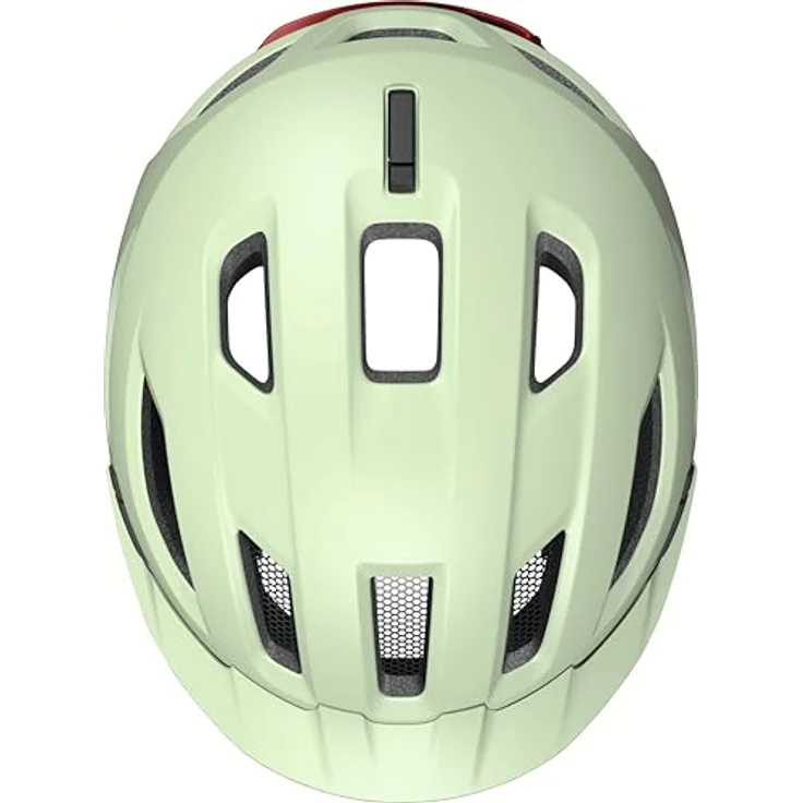 ABUS Urban-I 4.0 ACE, Fahrradhelm mit aufladbarem Rücklicht und 4 Leuchtmodi, Zopf-Öffnung, Schirm, magnetischem Verschluss - Größe L, grün – Bild 5