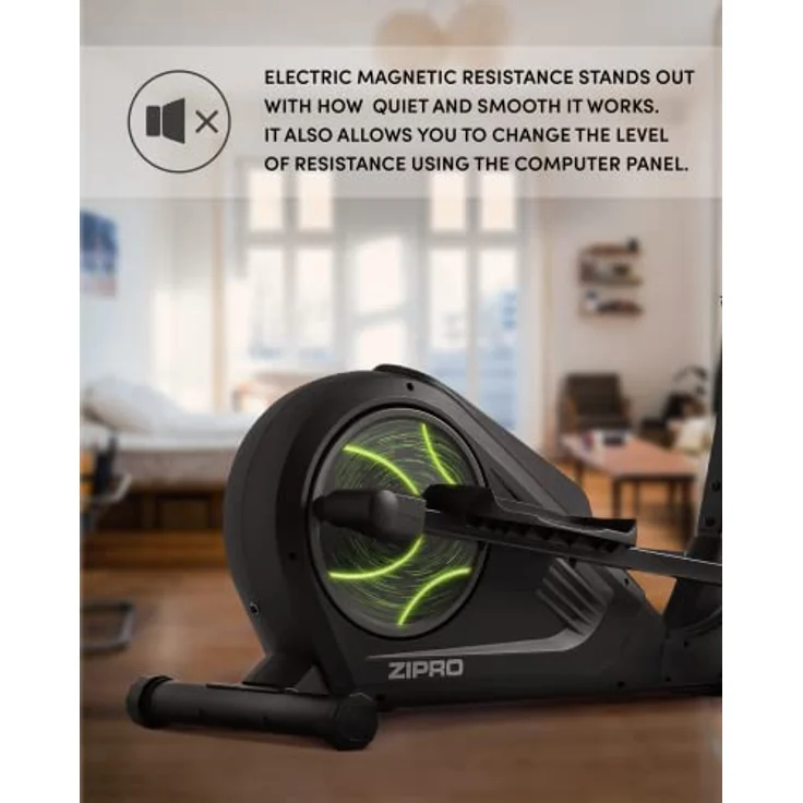 Zipro Heat | Home Magnet Orbiter bis 150 kg | iConsole+ 8-stufiges Widerstandssystem | Hometrainer misst Herzfrequenz, Kalorien, Geschwindigkeit | in schwarz – Bild 4