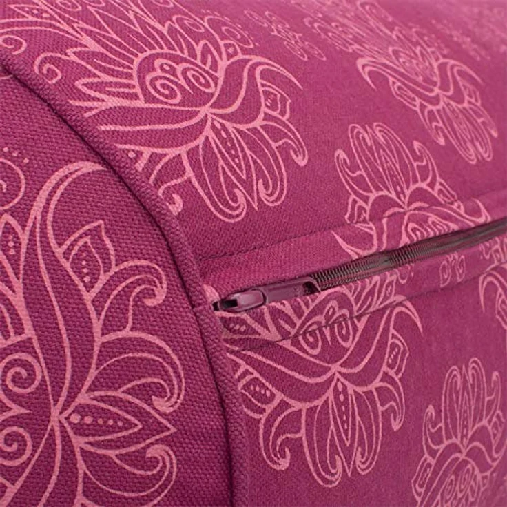 Bodhi Yoga Bolster Ø 22 cm | Maharaja Collection | Yogabolster aus 100% Baumwolle | Yogarolle mit Kapokfasern | Yogakissen für Restorative Yoga & Yin Yoga | Lotus/Berry – Bild 2