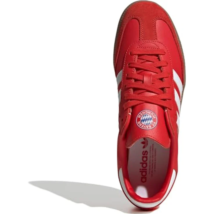 adidas Samba FC Bayern, Laufschuhe aus Leder mit Vereinslogo in Rot und Weiß, EU 46 – Bild 6