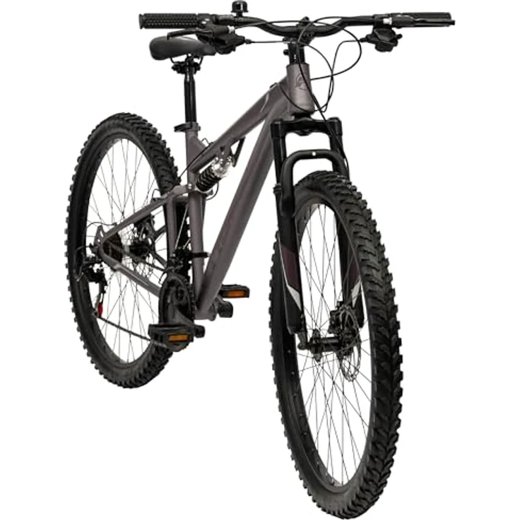 Huffy Marker Mountain Bike 27,5", Grau, 21-Gang Shimano, vollgefedert, höhenverstellbarer Sattel – Bild 2