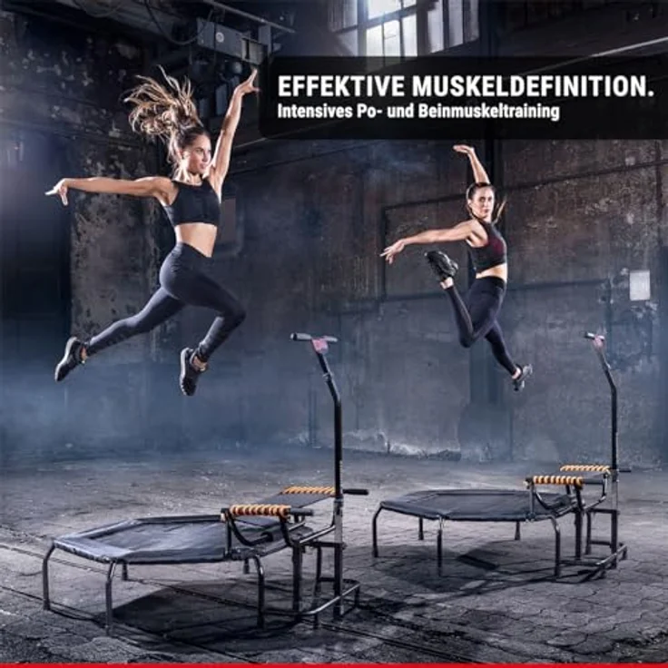 HAMMER Fitness-Trampolin JumpStep, Flexibles & gelenkschonendes Step-Board, aufstellbar, intensives Po- und Beinmuskeltraining, 3 Trainingsvideos inklusive, höhenverstellbarer Griff – Bild 4