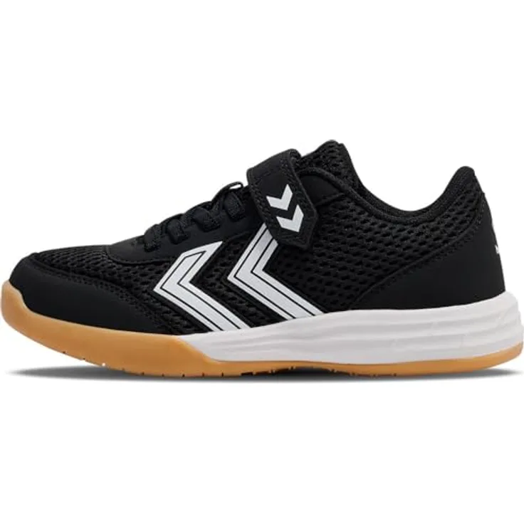 Hummel Multiplay Flex VC Jr, Laufschuhe mit Klettverschluss und TPR-Außensohle, schwarz/weiß