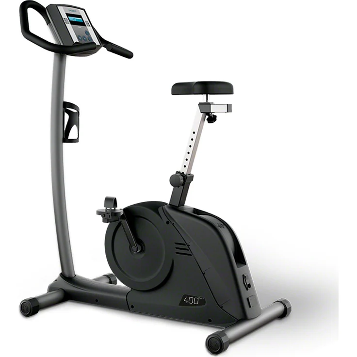 Ergo Fit Ergometer Cycle 400 Home, Fahrradergometer mit extra breitem Durchstieg und pulsgesteuerten Trainingsprogrammen, schwarz – Bild 1