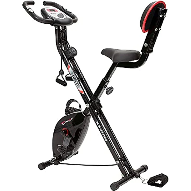 Christopeit Sport Klappheimtrainer X 3 Bike - 8-Stufig, bis 100kg Gewicht, 5kg Magnet-Bremssystem, inkl. Seilzügen, Schwarz – Bild 1