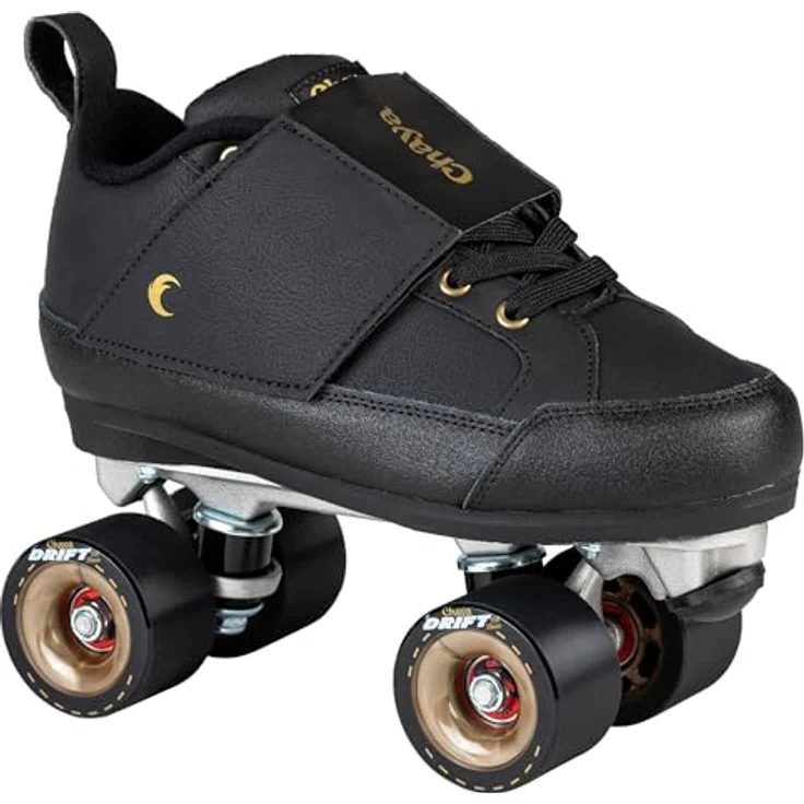 Chaya Jam Rollerskates, Rollschuhe mit Galaxy-Platte Evo, ABEC 9 Lagern, schwarz, Größe 41, individuell gestaltbar mit austauschbaren Flaps – Bild 2