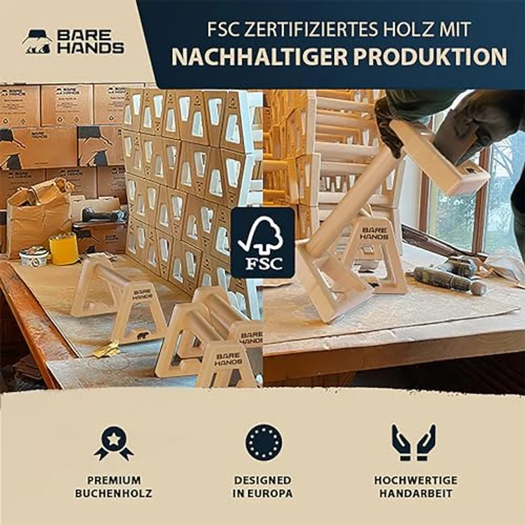 Bare Hands Liegestützgriffe, gelenksschonende & rutschfeste Liegestützgriffe, 2er Set – Bild 8