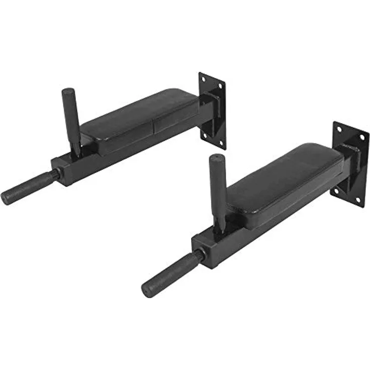 GORILLA SPORTS® Dip Station - zur Wandmontage, bis 200 kg Belastbar, mit Polsterung, aus Stahl, Schwarz - Dip-Station, Bauchmuskeltrainer, Dipstation, Dips Barren, Bauchtrainer