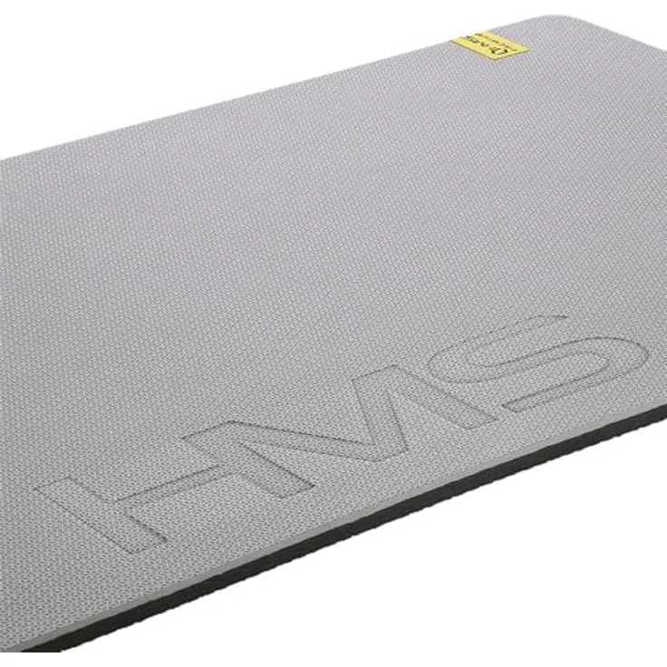 HMS Premium Fitnessmatte 120x60x1,5cm Yogamatte Pilatesmatte, grau, hochwertiges Material mit praktischen Ösen – Bild 4