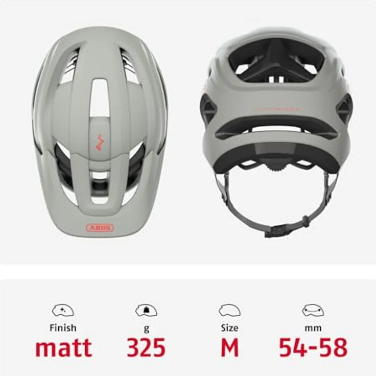 ABUS CliffHanger MTB-Helm, Grau M, mit Zoom Ace Verstellsystem und FidLock Magnetschnalle – Bild 3