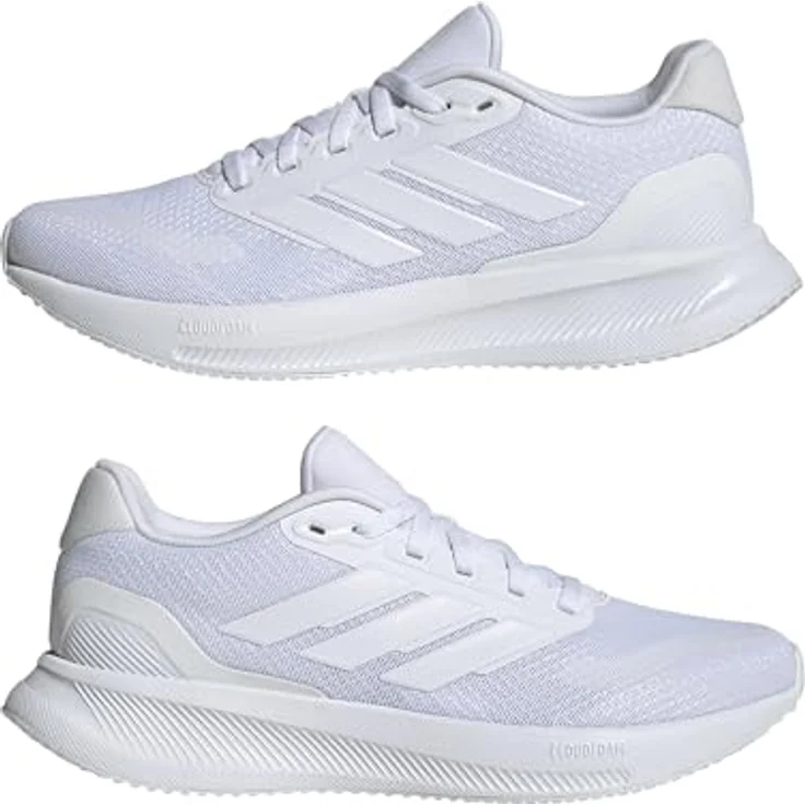 adidas Runfalcon 5 W, Damen Laufschuhe mit atmungsaktivem Obermaterial, leichter EVA-Zwischensohle und rutschfester Gummiaussensohle, Weiss, Größe 46 – Bild 7