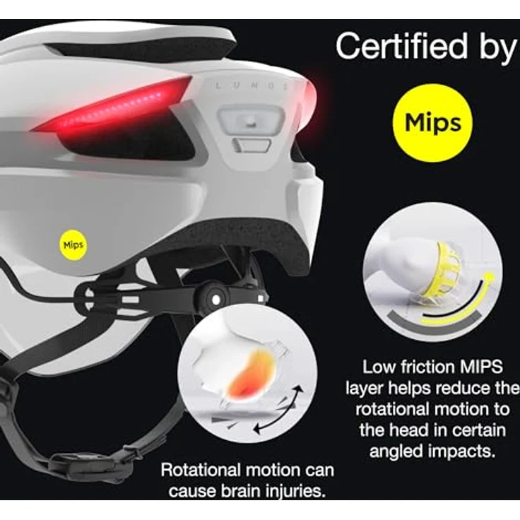 Lumen Labs Lumos Ultra E-Bike MIPS, Fahrradhelm mit integrierter COB-LED-Beleuchtung, Blinkern und 2-stufig schwenkbarem Visier, Lunar white M/L – Bild 5