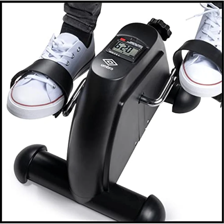 Umbro Mini Fahrrad Arm und Beintrainer - Exercise Bike - Tischfahrrad - Einstellbarer Widerstand und 5 Programme - LCD-Display - Misst Distanz, Hübe und Kalorien - Schwarz – Bild 3