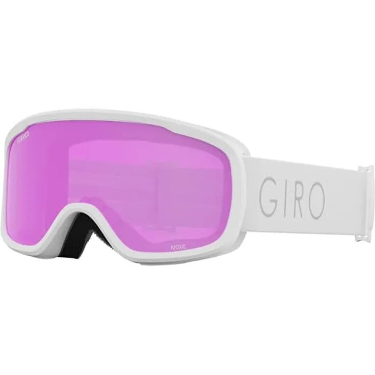 Giro Moxie Skibrille, weiß mit amber pink - 41% VLT S2 und gelb - 84% VLT S0, EXV Rahmen Design, zylindrische Scheibe, OTG friendly