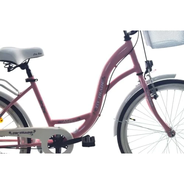 T&Y Trade 24 Zoll Kinder Mädchen City Fahrrad Nexus Nabenschaltung STVO Beleuchtung Reflex PINK mit Weiß 3 Gang – Bild 5