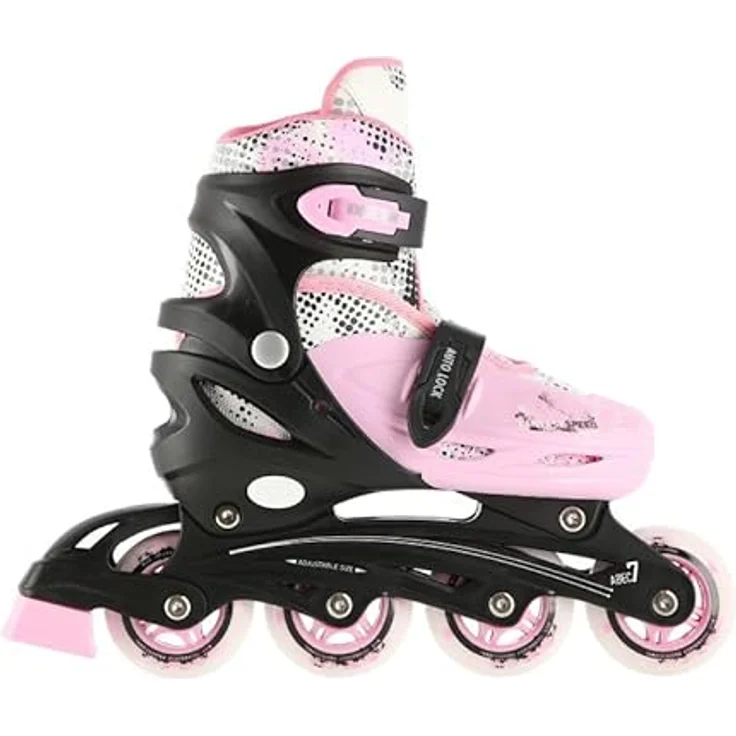 Nils Extreme Rollschuhe 4in1 - Schlittschuhe Kinder - Rollerblades Inline Skates Kinder - Eislaufschuhe Kinder S - Rosa – Bild 7