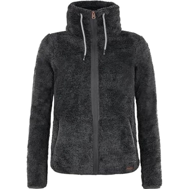 PROTEST RIRI Fleecejacke, kuschelig warm mit hohem Stehkragen und durchgehendem Frontreißverschluss, Shadow Grey Größe 40 – Bild 1
