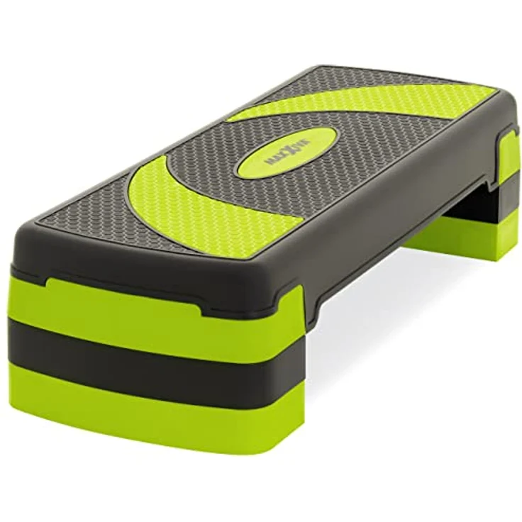 MAXXIVA Stepper Aerobic-Fitness-Steppbrett grün schwarz 80x30,5 cm höhenverstellbar 10-15-20 cm Hometrainer Fitnesstraining Workout – Bild 2