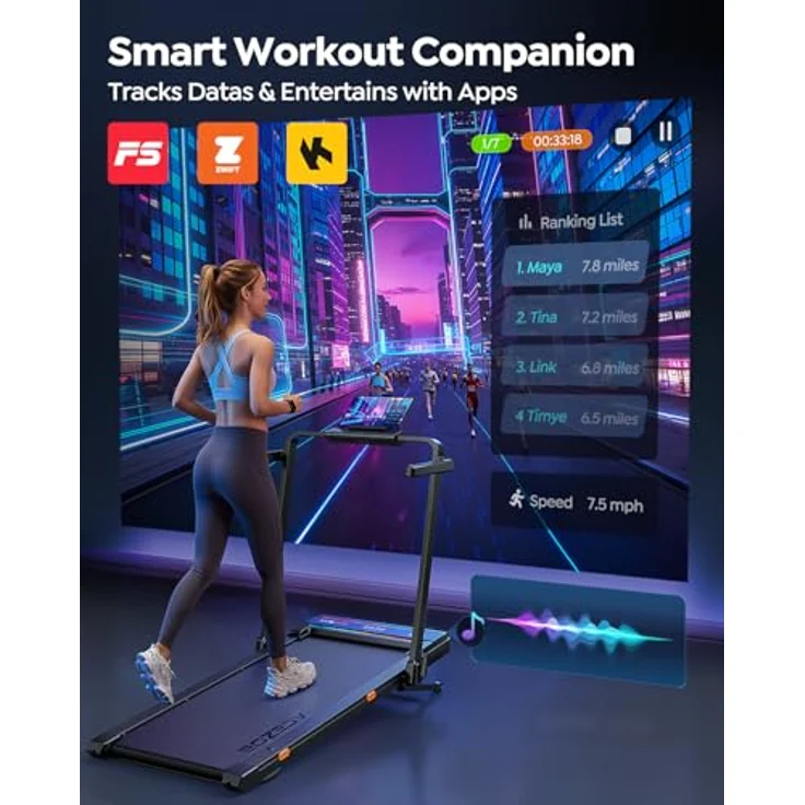 ACEZOE P11pro, klappbares elektrisches Laufband mit 2,5-PS-Motor, verstellbarer Steigung und individueller Griffhöhe, max. Belastbarkeit 136 kg – Bild 7