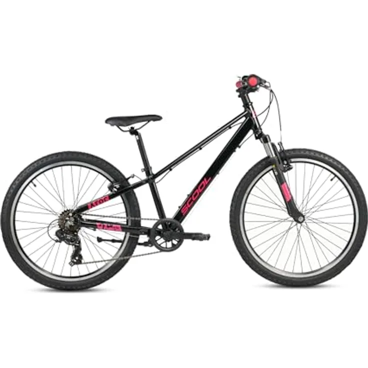 S’COOL Xroc pro Mountainbike, 20/24/26 Zoll, 7-Gang Kettenschaltung, Alu-Hardtail für Kinder 6–12 J., Farbe: Neon Green/Ocean (Oxid/Pink)