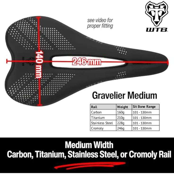 WTB Gravelier Steel, Velosattel für Gravelcycling mit ergonomischem Design und Druckentlastungskanal, silber – Bild 6
