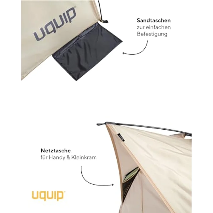 Uquip Shelly, leichtes Strandzelt mit Sonnenschutzfaktor 50+, stabil bei Wind, 0.90 kg – Bild 6