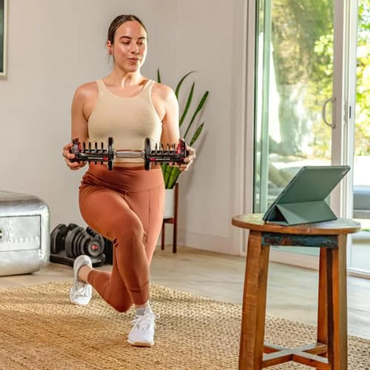 BowFlex SelectTech 1090i, Hanteln Paar mit Stand und Medienfach für flexibles Krafttraining – Bild 8