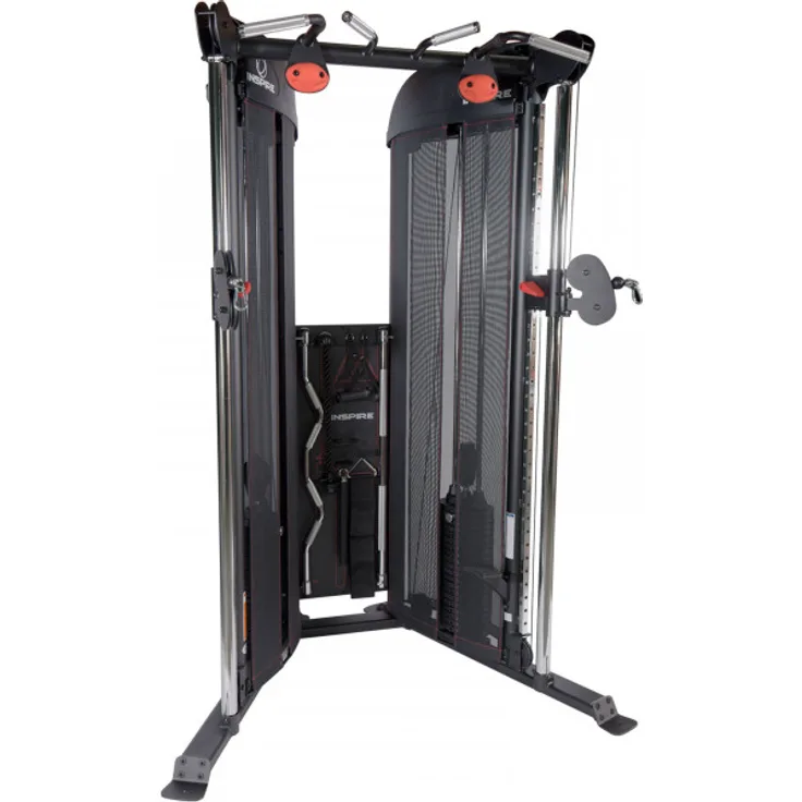 Inspire Kabelzugstation CFT Commercial Functional Trainer, mattschwarz mit roten Elementen, 35 Einstellmöglichkeiten, Ganzkörpertraining
