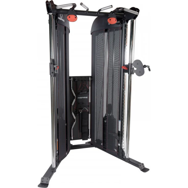Inspire Kabelzugstation CFT Commercial Functional Trainer, mattschwarz mit roten Elementen, 35 Einstellmöglichkeiten, Ganzkörpertraining