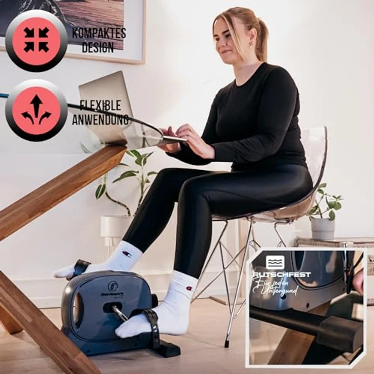 Fjoerdesports Pedaltrainer | Arm- und Beintrainer für zu Hause | extrem leiser Mini-Heimtrainer | Reha Bewegungstrainer | Training im Home-Office | Seniorentrainer | Heimtrainier – Bild 5