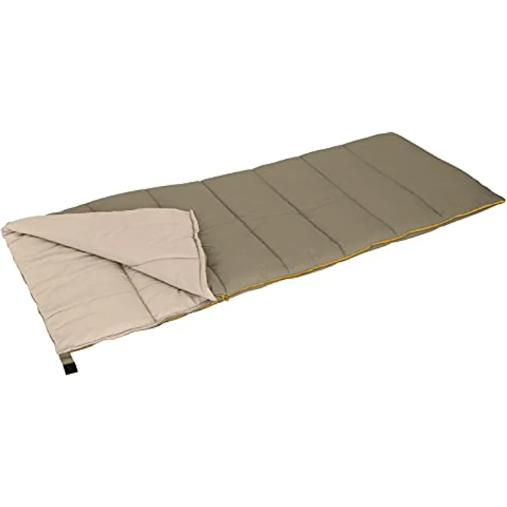 Eurotrail Brooks, Deckenschlafsack mit Soft-Polyester, Größe 210 x 80 cm, grau/beige, Temperaturbereich 20 ºC bis 0 ºC, 1350 g