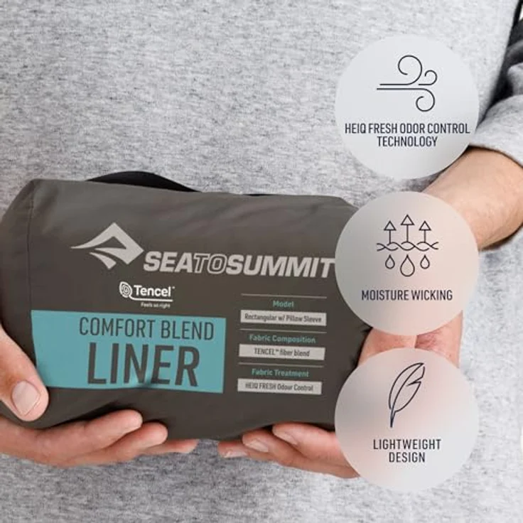 Sea To Summit Comfort Blend Sleeping Bag Liner, rechteckig, leicht mit 354 g, aus Polyester und Tencel für optimalen Komfort – Bild 4